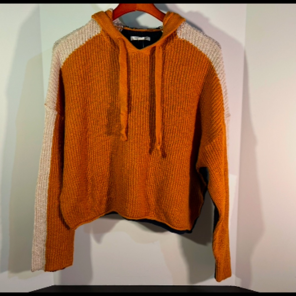 American Eagle Outfitters Knit Sweater Hoodie w/ Drawstring Size M - NWT